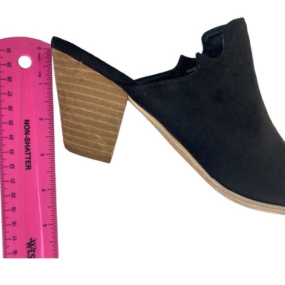Corky's Boutique Black Faux Suede Mule Stacked Heel Size 7 - Picture 6 of 9